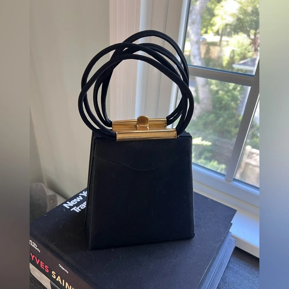 Black and gold small vintage bag - Picture 1 of 3